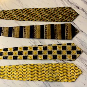 Yellow pattern tie collection - 4 ties